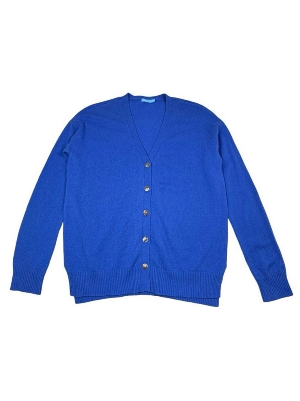 J McLaughlin Oversized 100% Cashmere Cardigan Sz XS Blue Brights Preppy